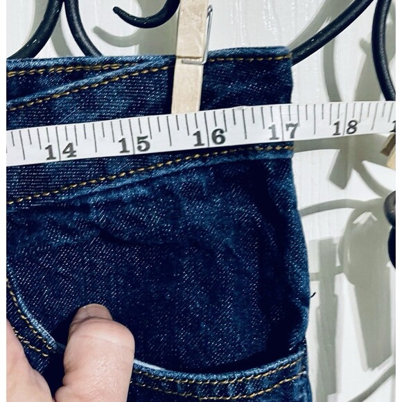 DICKIES Jeans Ladies Sz34 Relaxed Fit Ripped Dark Wash 28in Inseam 38In Outseam - Picture 9 of 11